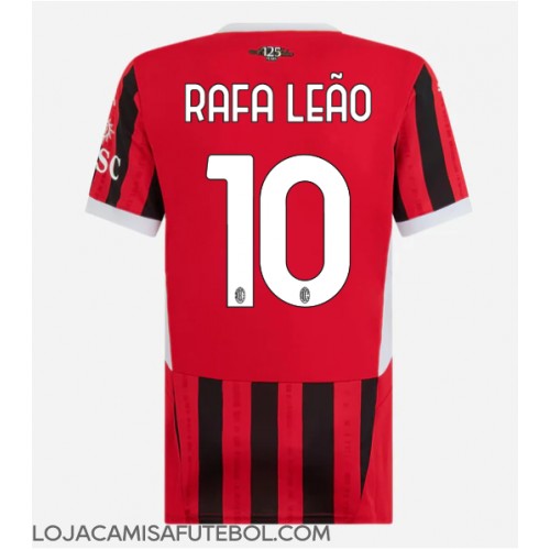 Camisa de Futebol AC Milan Rafael Leao #10 Equipamento Principal Mulheres 2024-25 Manga Curta